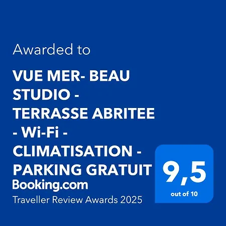 Vue Mer- Beau - Terrasse Abritee - Wi-fi - Climatisation - Parking Gratuit Appartement