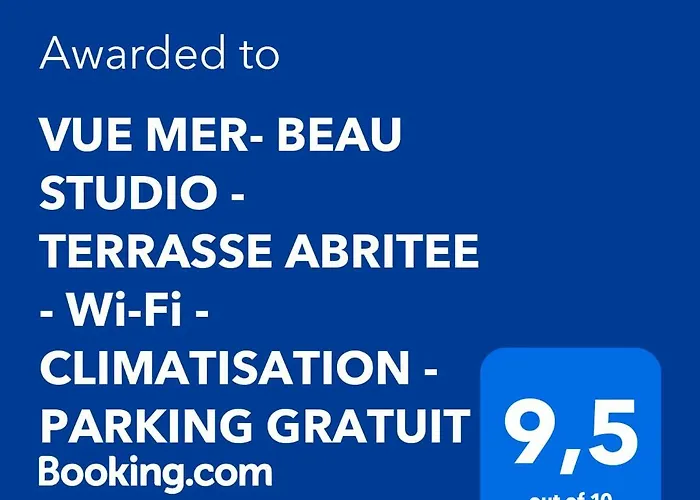 Vue Mer- Beau - Terrasse Abritee - Wi-fi - Climatisation - Parking Gratuit-classe 3 Etoiles Lägenhet